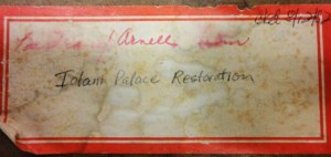 Label on film reel from the ʻIolani Palace collection